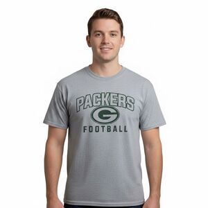 Green Bay Packers Football Team Logo Gray Short Sleeve T-Shirt